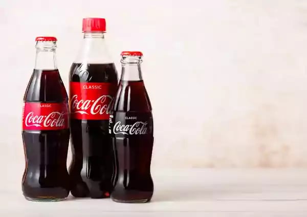 Bottles of Coca-Cola.