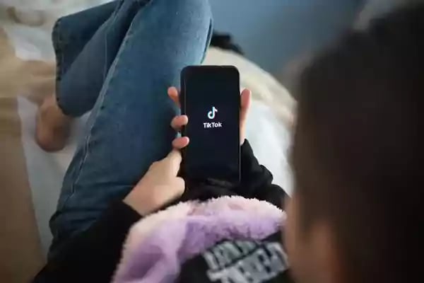 TikTok app on a phone.
