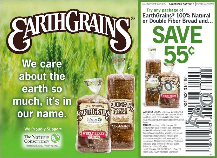 EarthGrains FSI Free Standing Marketing Insert