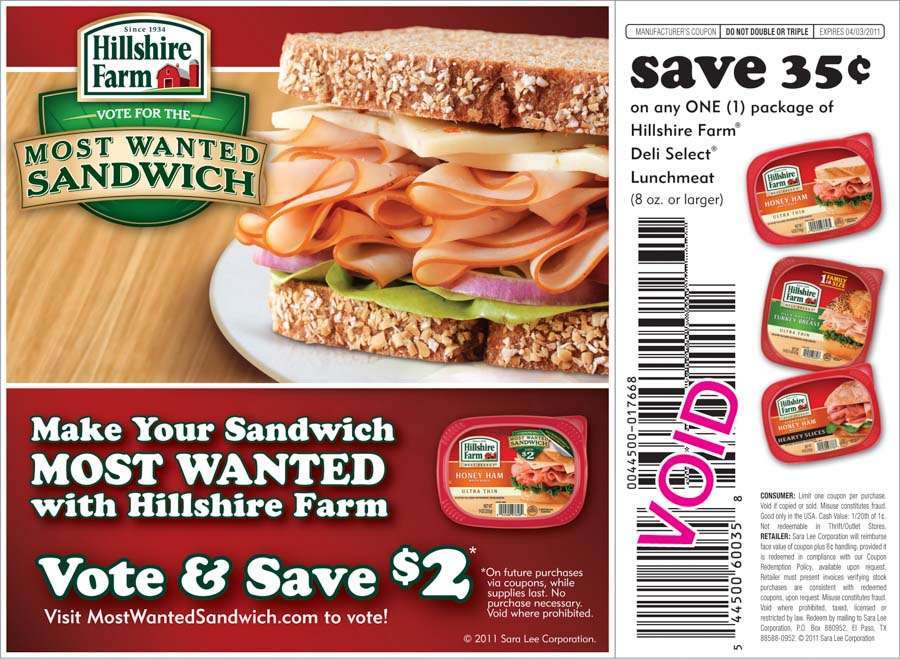 Hillshire Farm Wanted Promotional FSI