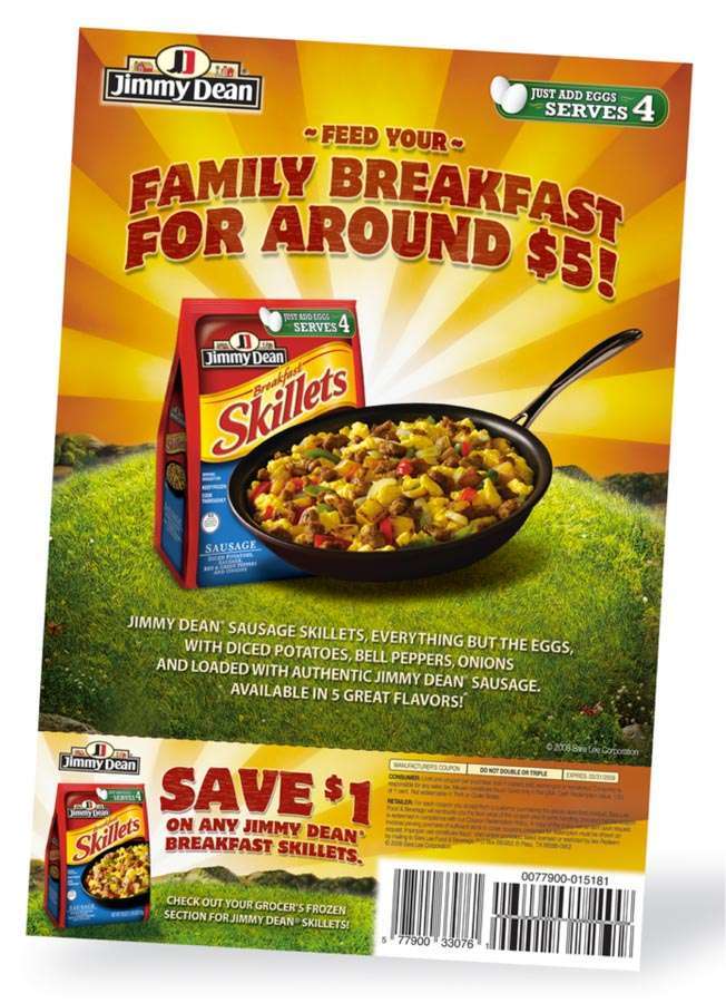 Jimmy Dean Skillets FSI Free Standing Marketing Insert