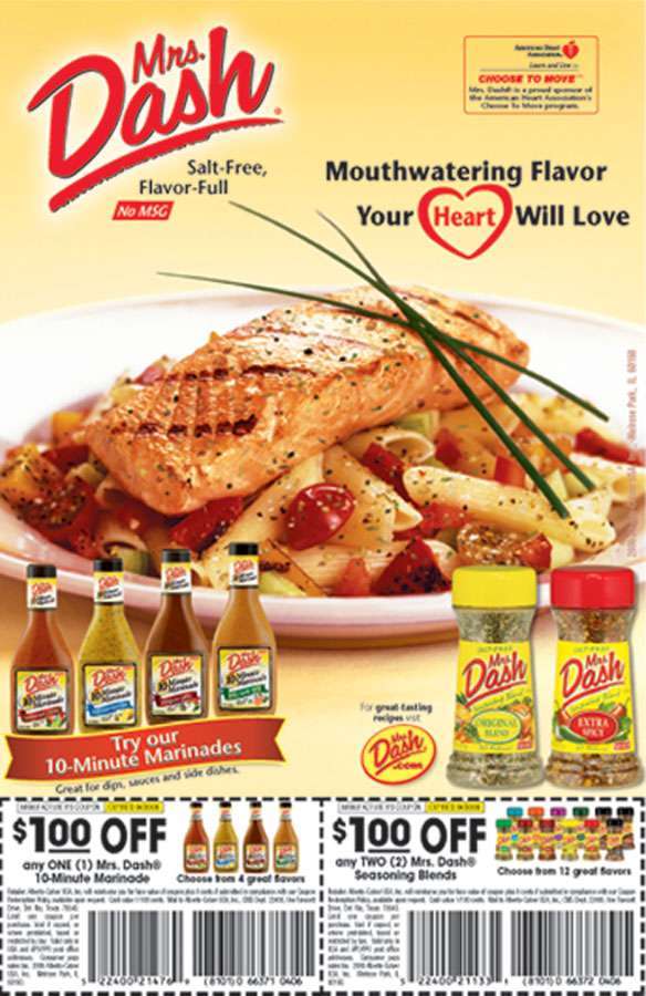 Mrs. Dash Free Standing Insert Marketing