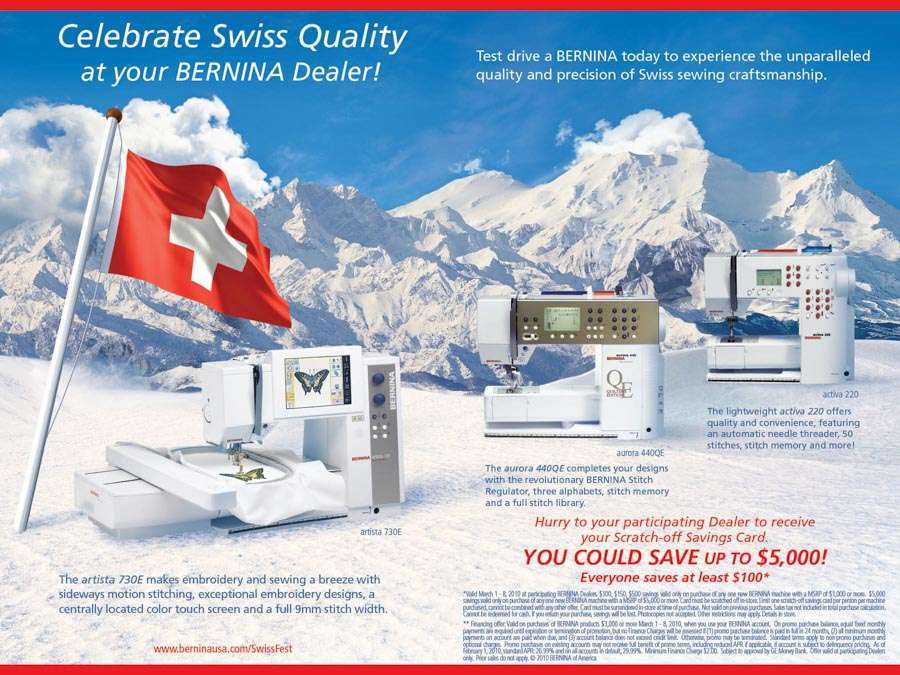 BERNINA USA Swiss Fest Promotional Mailer