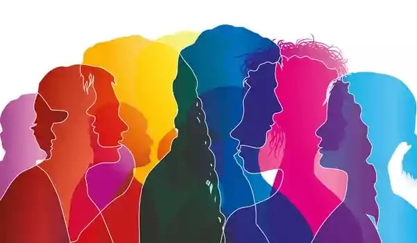 Silhouettes of people.
