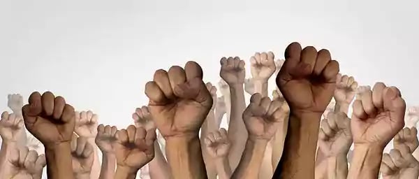 Multiple hands.
