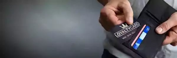 Loyalty card in a wallet.