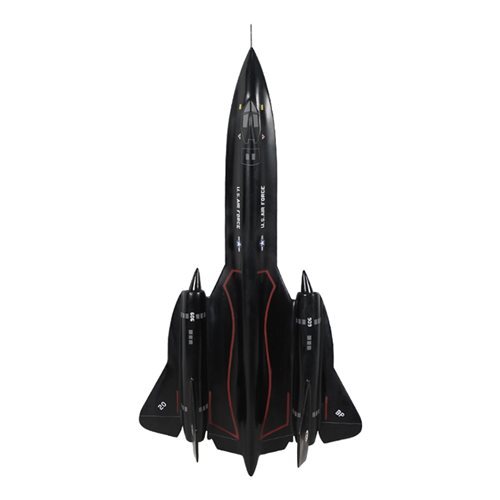 Overhead view of the SR-71 Blackbird, pointing forward